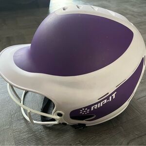 Rip-IT Women’s Vision Pro M/L Two-Tone Softball Batting Helmet Purple White